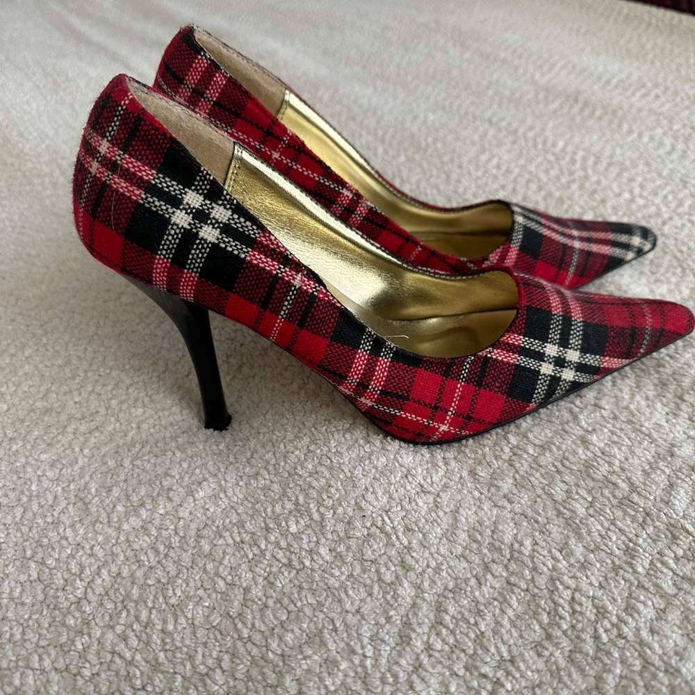 Charlotte Russe Red Plaid Heels